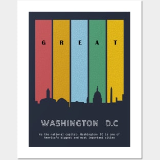 skyline city of washington d.c in silhouette style Posters and Art